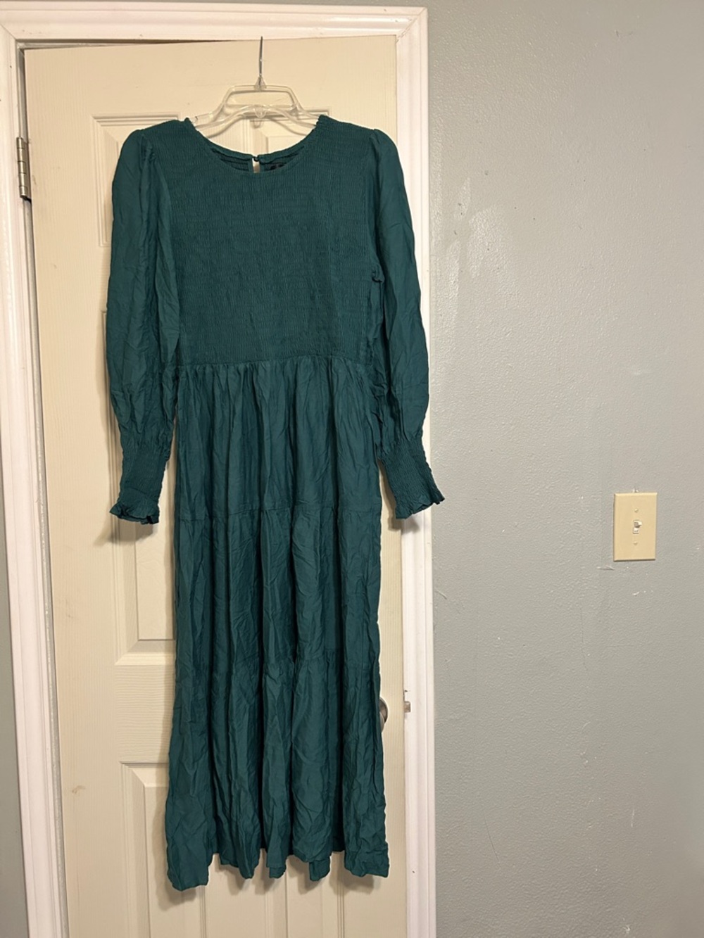 Zesica green smocked dress